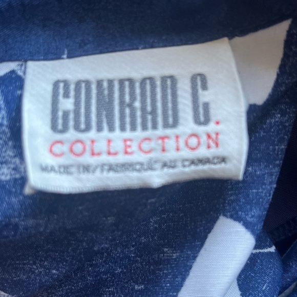 Vintage 1992 Matching Set by Conrad C. – Indigo Shirt + Shorts | Canada | Rayon - Picture 11 of 11